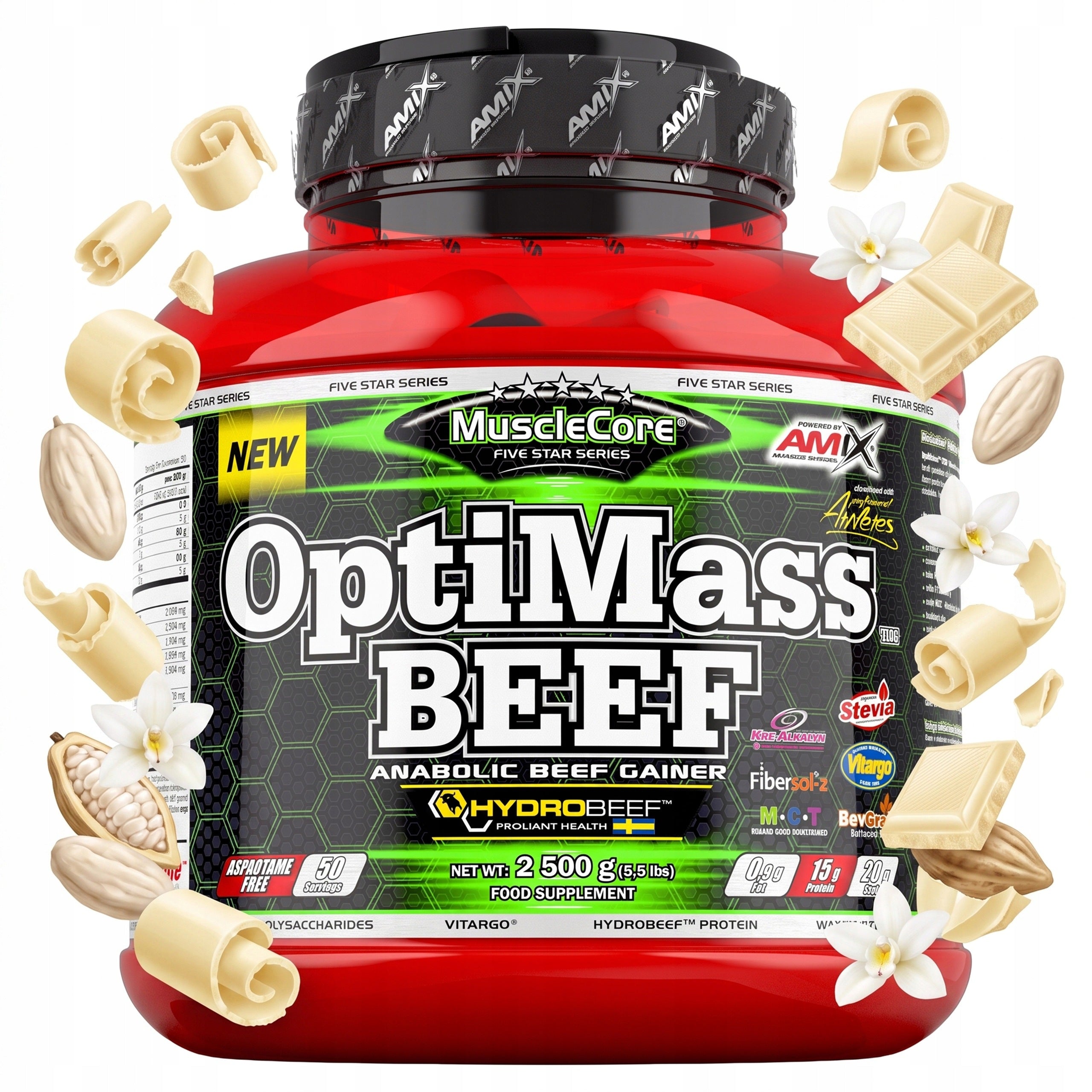 Gainer for weight 2500 g beef protein 30 percent creatine BCAA glutamine