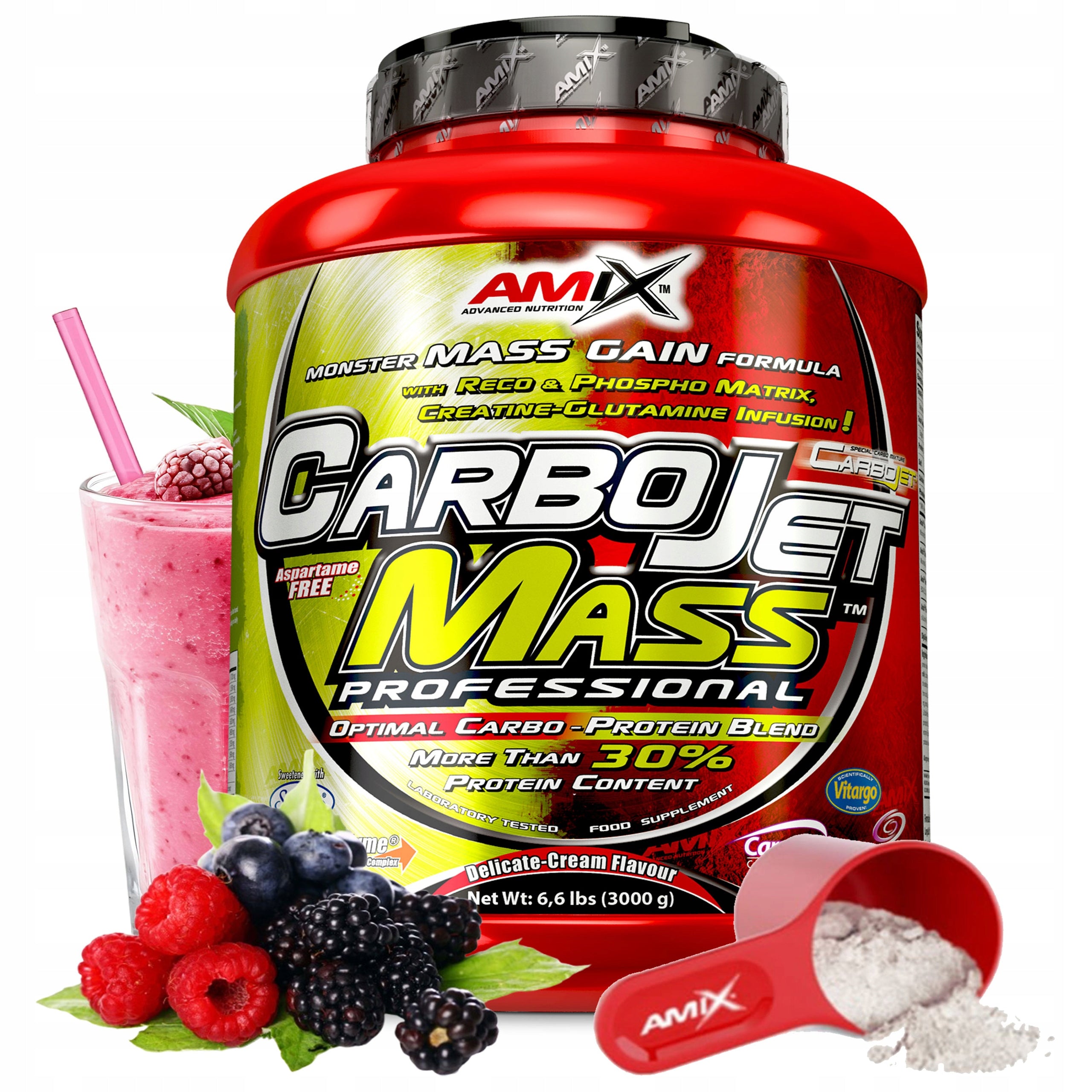 Gainer nutrient for muscle mass 8 in 1 protein creatine BCAA Vitargo