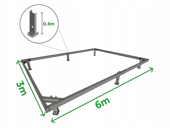 Galvanized Foundation 3x6 Manufacturer code Fundament Ocynkowany 3x6