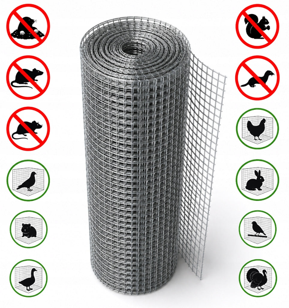 Galvanized Steel Welded Breeding Mesh 25.4x25.4x0.7mm 10MB