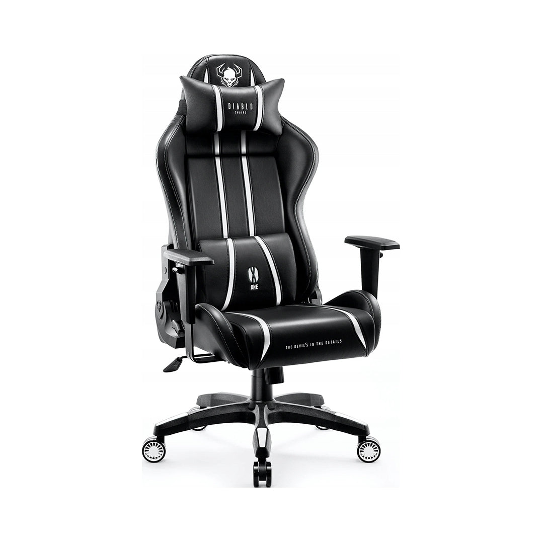 Gaming Chair Diablo Chairs X-One 2.0 Normal Size Faux Leather Black and White