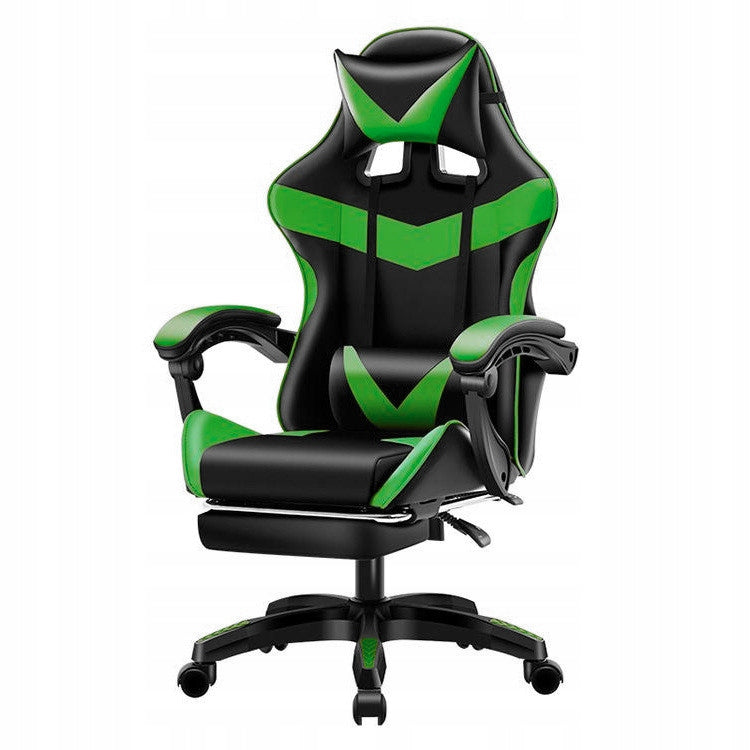 Gaming Chair Games Green/Black Swivel Office Chair with Footrest Brand Atos