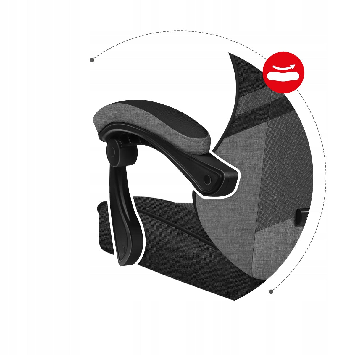 Gaming Chair HUZARO FORCE 4.4 Grey Mesh Furniture width 50 cm
