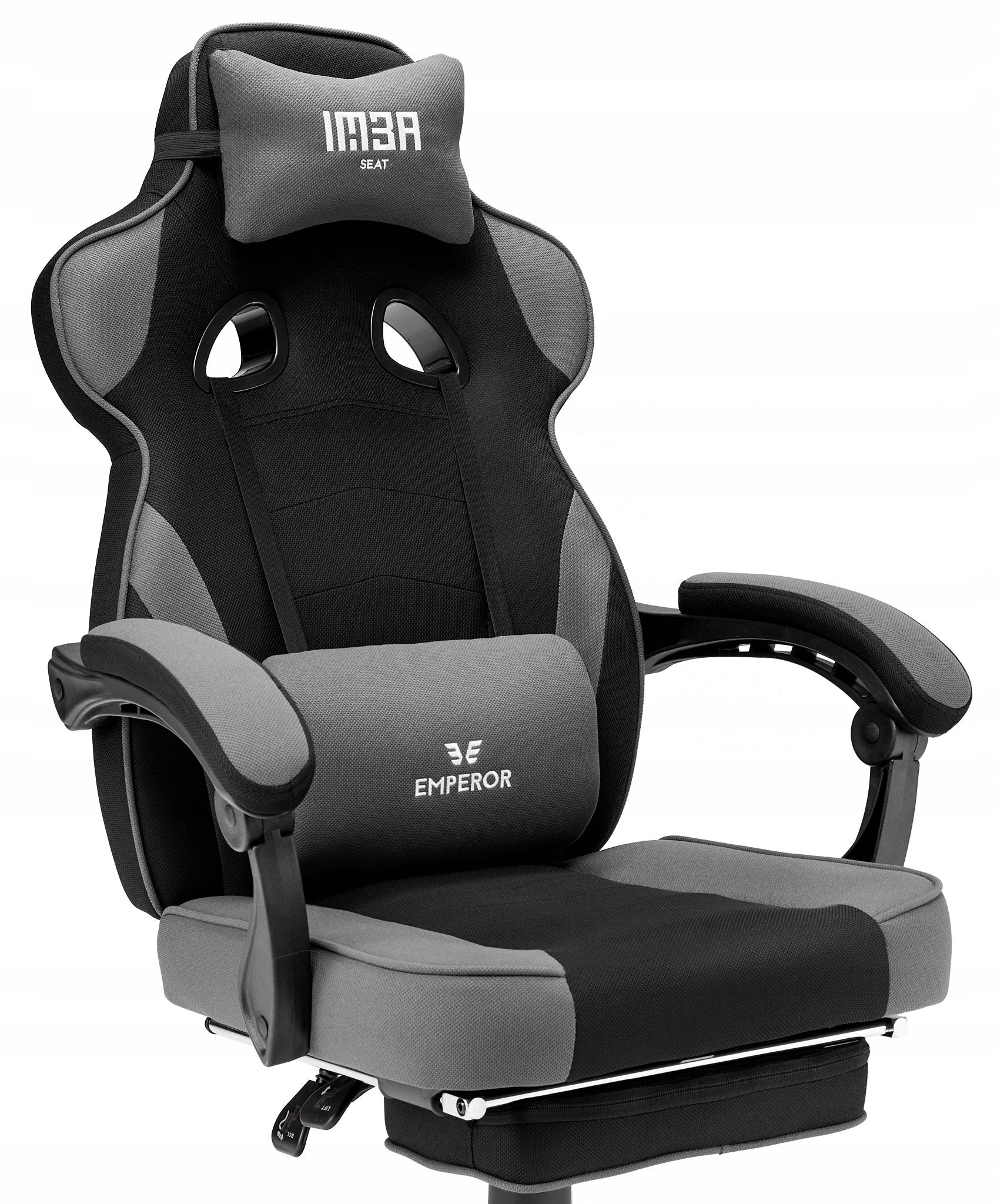 Gaming Chair Office Gaming Chair Emperor Black Grey Fabric Packaging status original