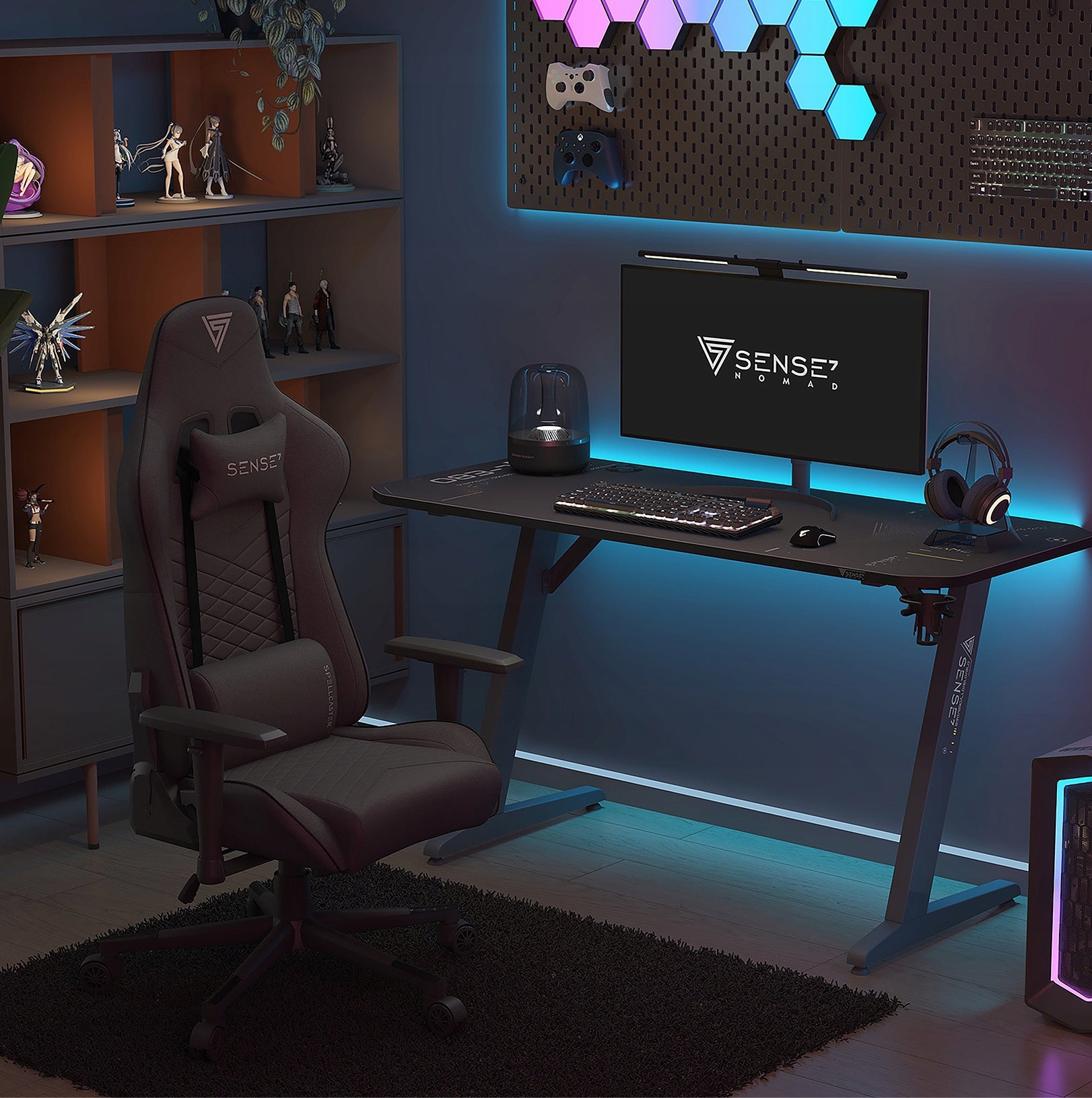 Gaming Chair Office Material Adjustable Sense7 Packaging status original