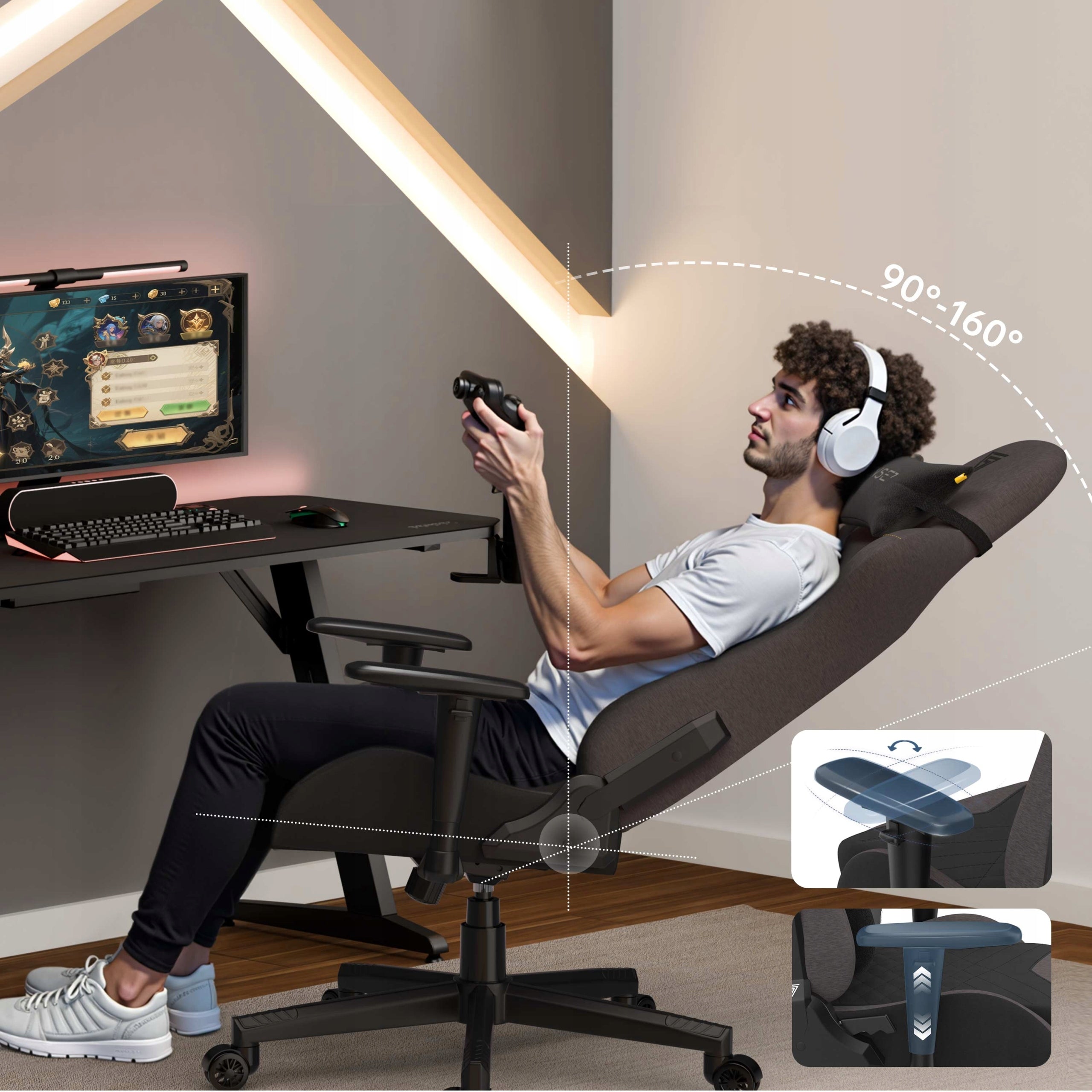 Gaming Chair Office Material Swivel Adjustable Senshi Sense7 Model Spellcaster Senshi