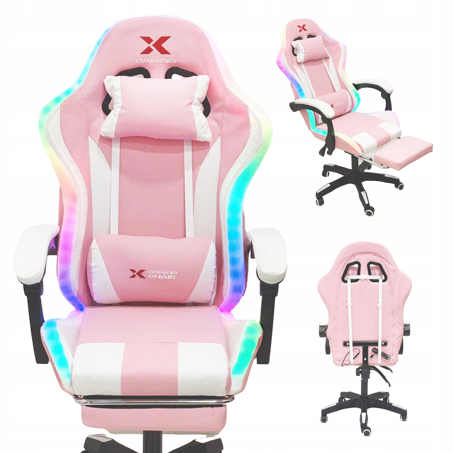 Gaming Chair Office Player Chair Xgaming - Pink White RGB LED EAN (GTIN) 5907371683069