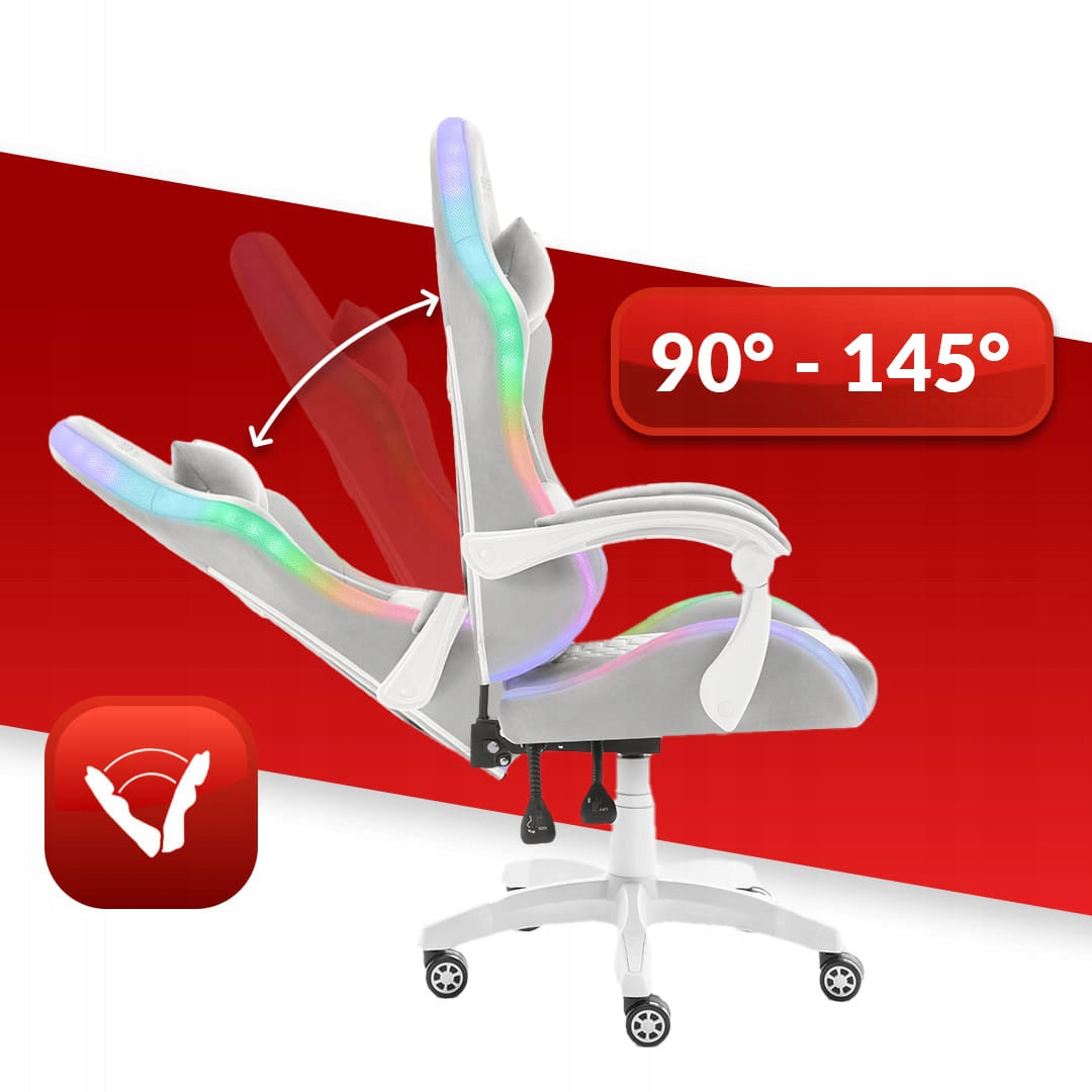 Gaming Chair Office Rotary Hell's Chair HC-1000 LED RGB Fabric Furniture depth 51 cm