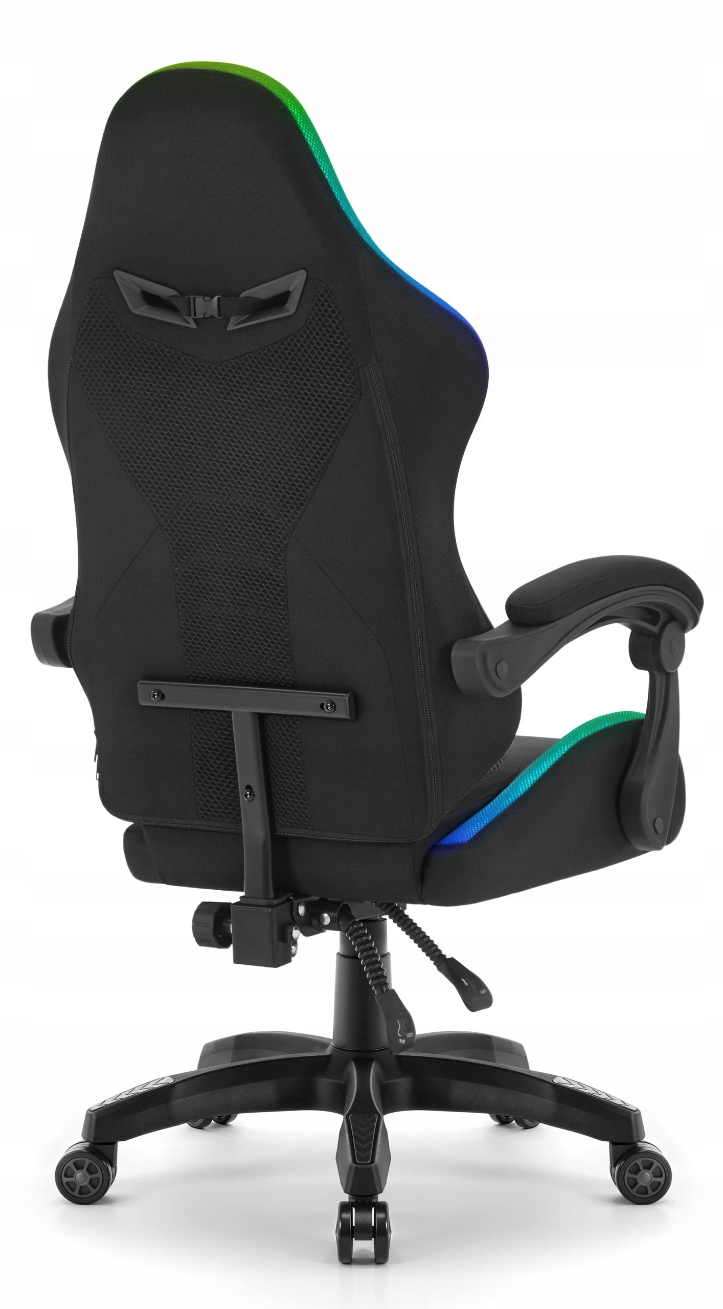 Gaming Chair Office Rotary Hell's Chair HC-1012 Black LED Fabric Furniture height 135 cm