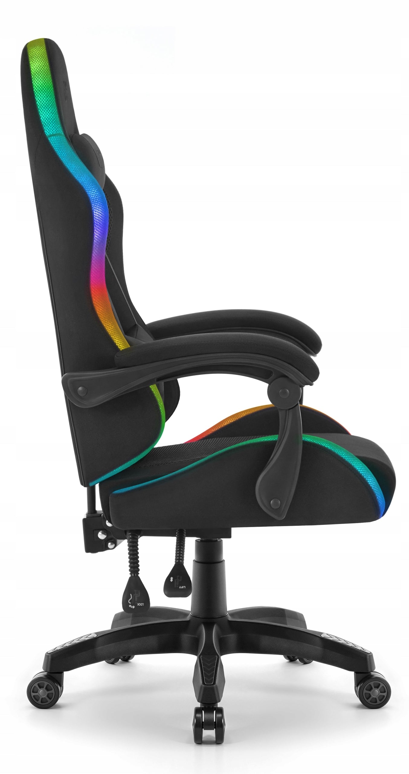 Gaming Chair Office Rotary Hell's Chair HC-1012 Black LED Fabric Packaging status original