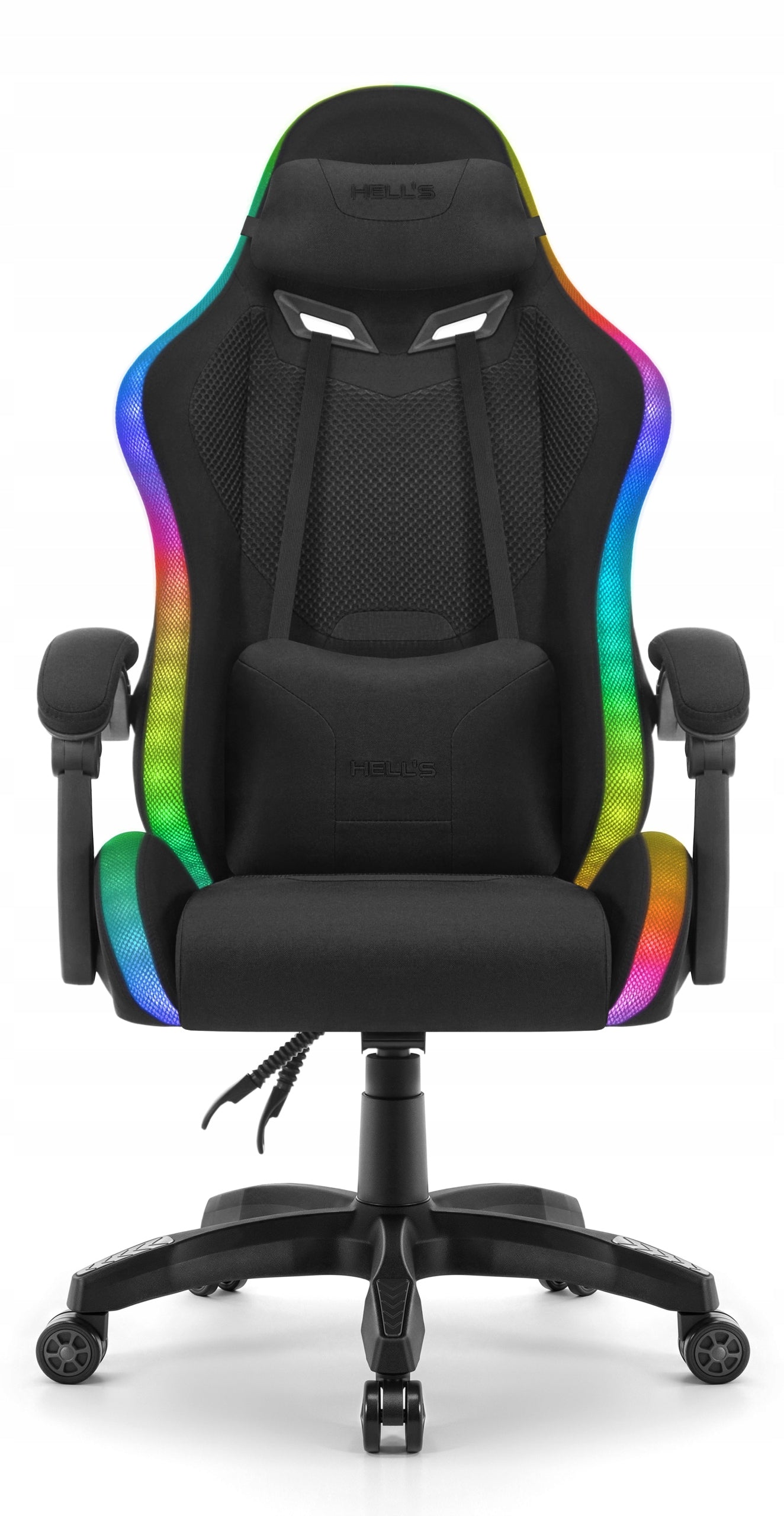 Gaming Chair Office Rotary Hell's Chair HC-1012 Black LED Fabric Upholstery color black