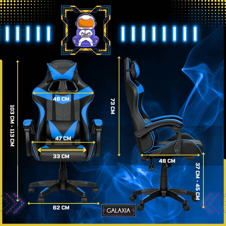 Gaming Chair Office Rotating Bucket Gaming Chair Blue Brand no brand
