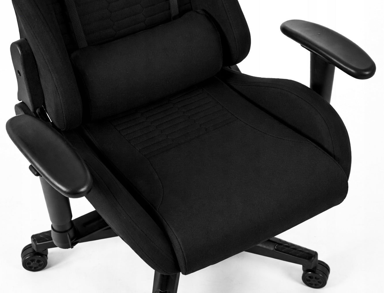 Gaming Chair Office Swivel Adjustable for Player Fabric Black Furniture width 67 cm