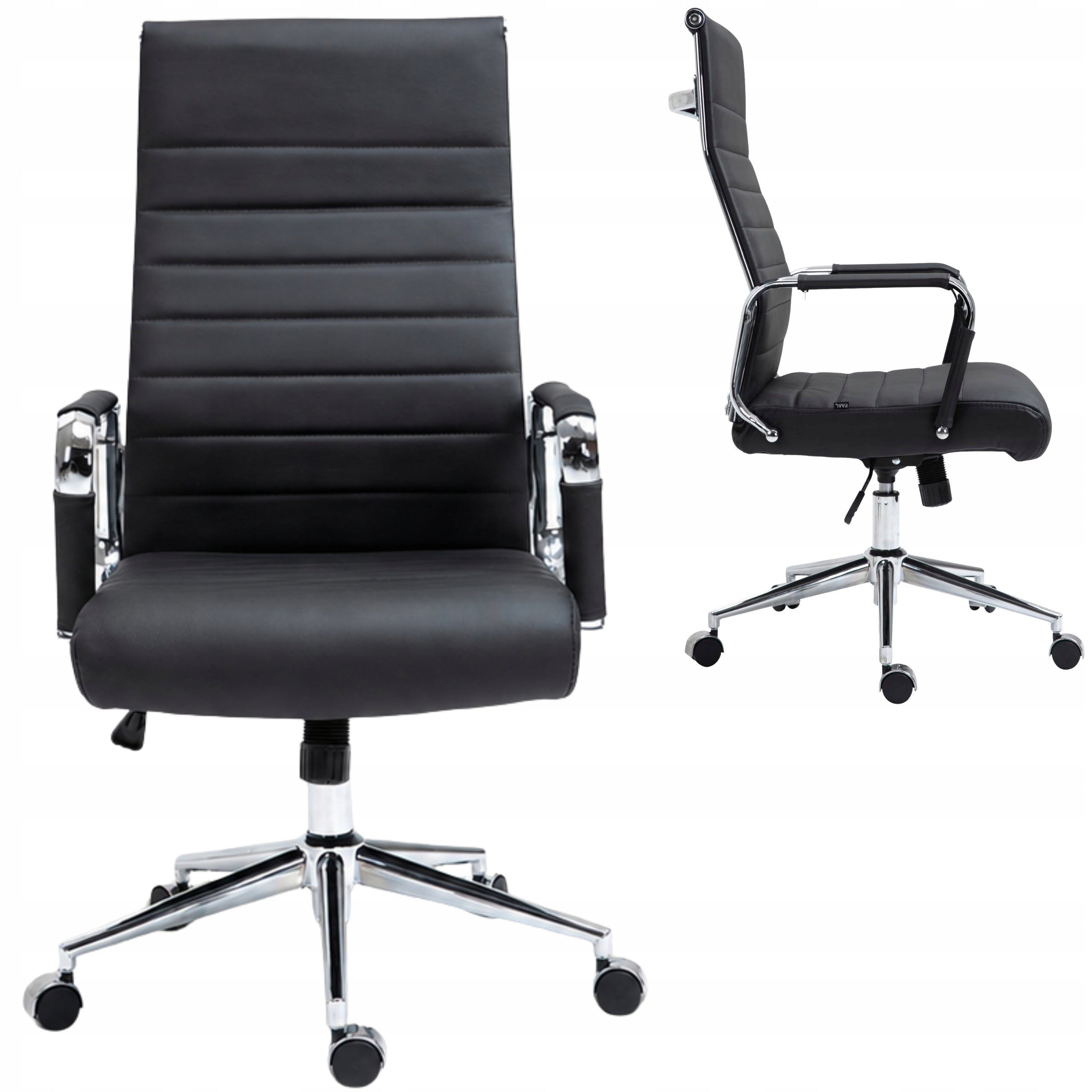 Gaming Chair Office Swivel Black Genuine Leather Ergonomic