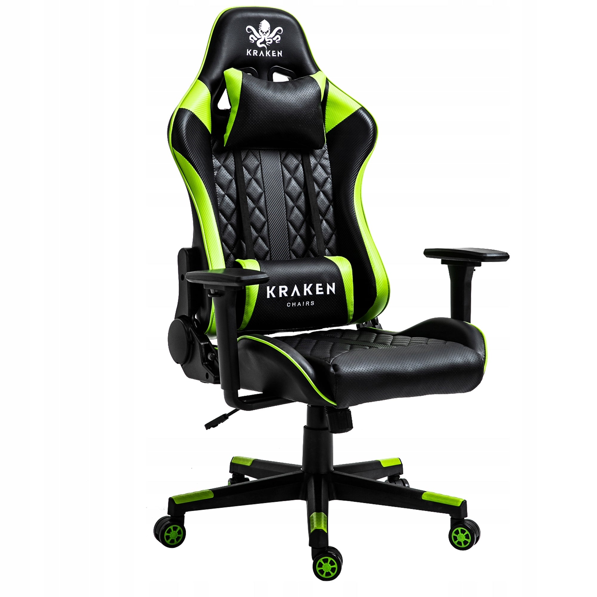 Gaming Chair Office Swivel Bucket Office Chair Black and Green