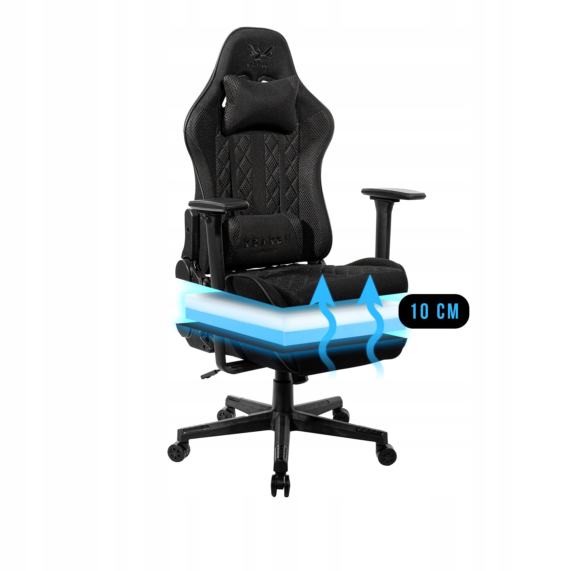 Gaming Chair Office Swivel Bucket Office Chair Black and Silver Furniture height 133 cm