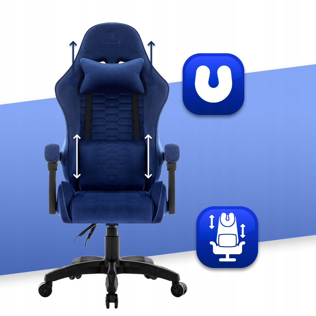 Gaming Chair Office Swivel Hell's Chair HC- 1000 Navy Blue Fabric Model HC- 1000 Granatowy Tkanina