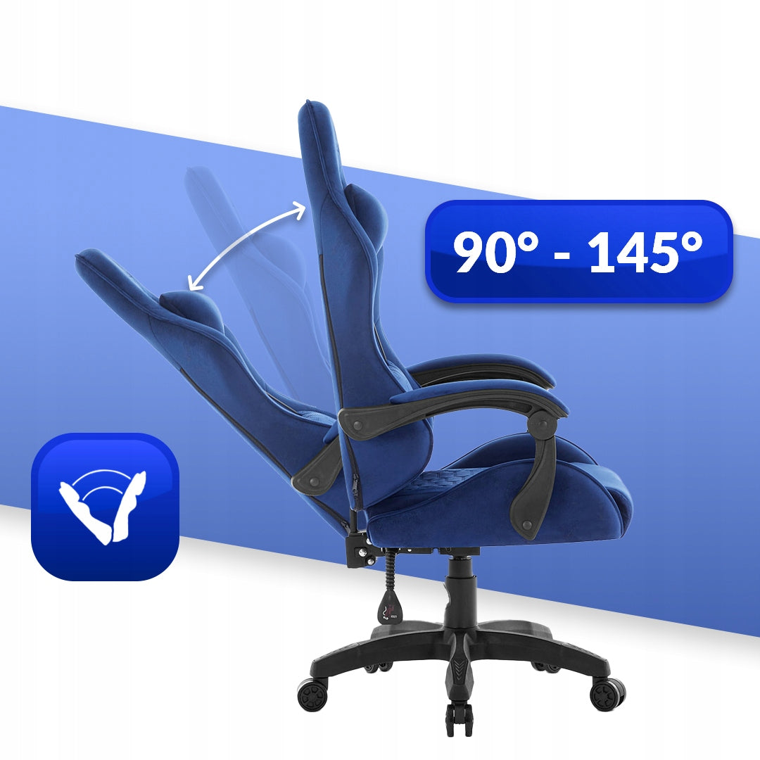 Gaming Chair Office Swivel Hell's Chair HC- 1000 Navy Blue Fabric Packaging status original