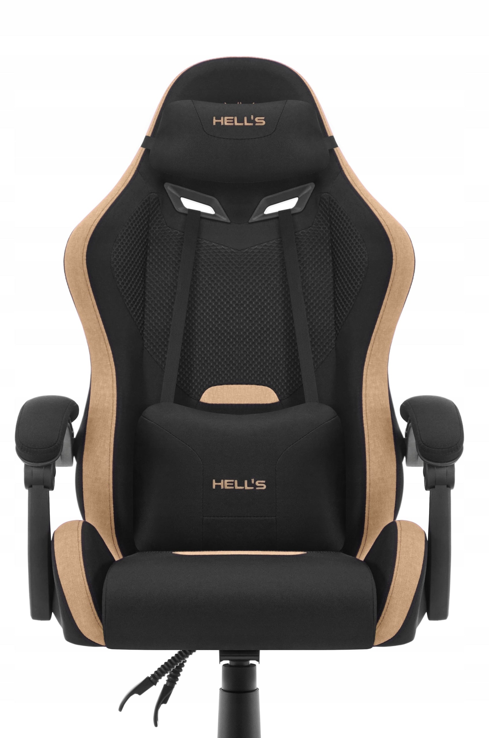 Gaming Chair Office Swivel Hell's Chair HC-1012 Black Beige Fabric