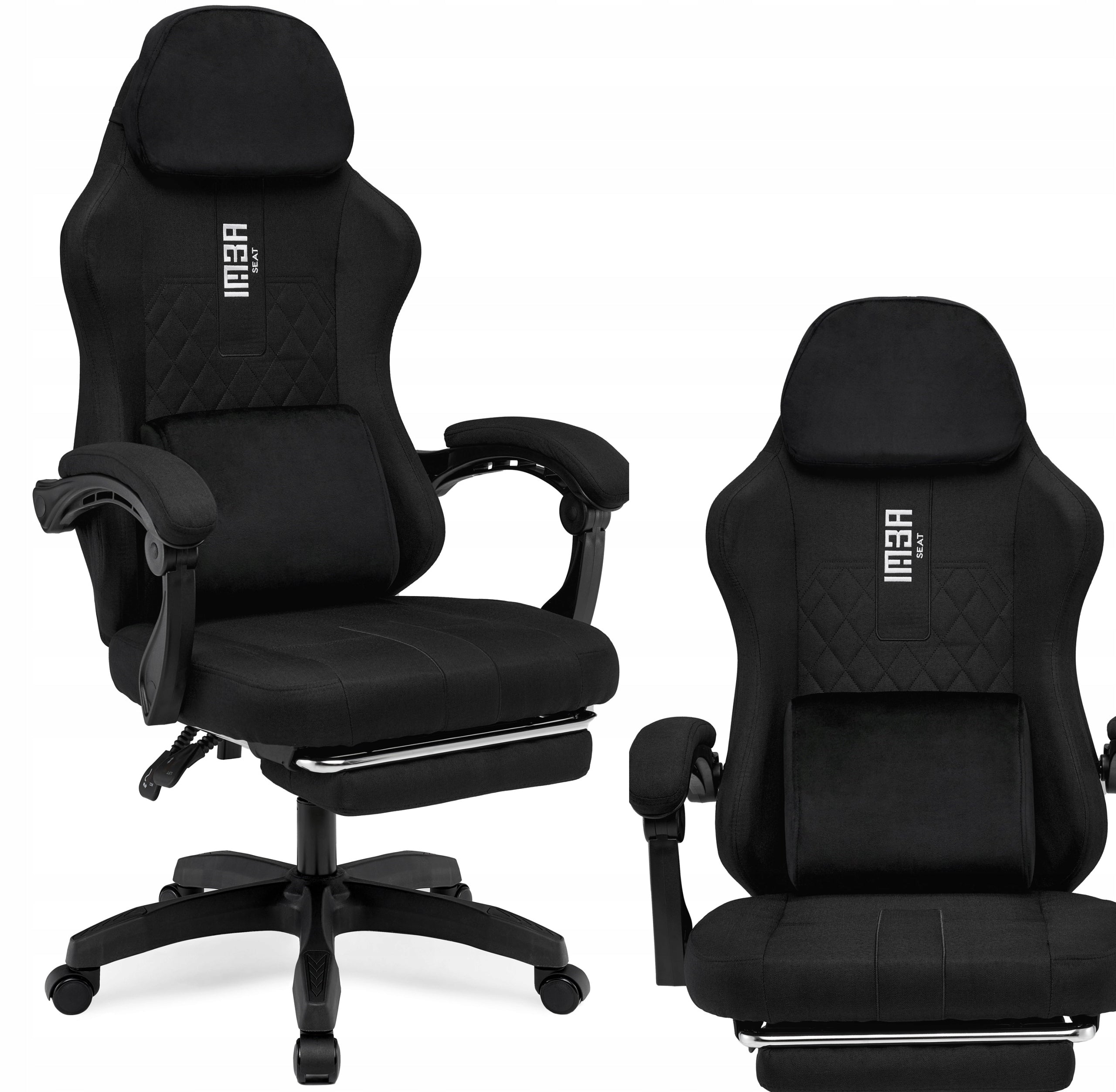 Gaming Chair Office Swivel Player Chair Fabric Black