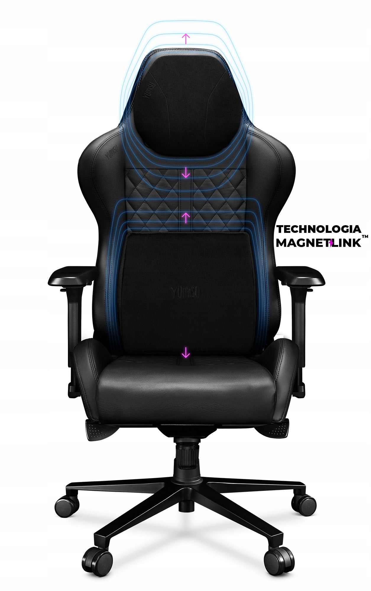 Gaming Chair Premium Gaming Office YUMISU 2050 Black Leather Manufacturer code Y-2050-BB-RL