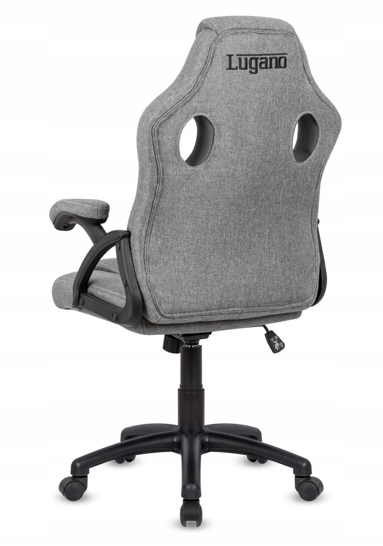 Gaming Chair Rotating Player Fabric Gray Student Desk Chair Furniture height 116 cm