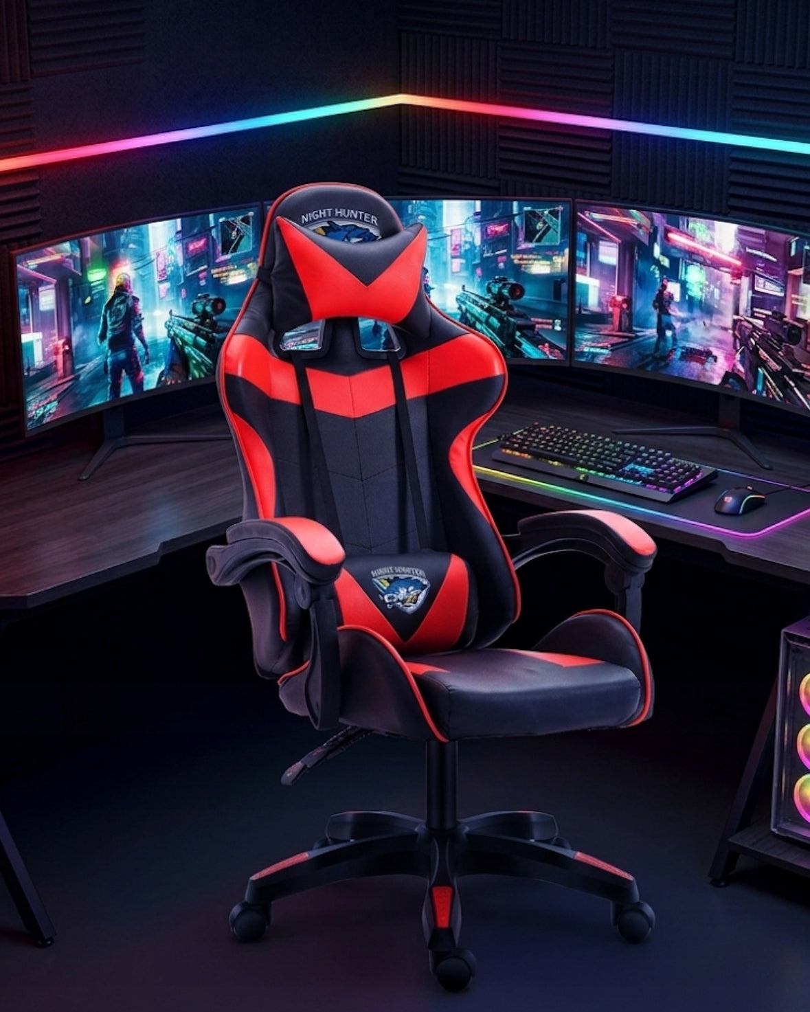 Gaming Chair Swivel Chair for Player with Massage Function Chair Packaging status original