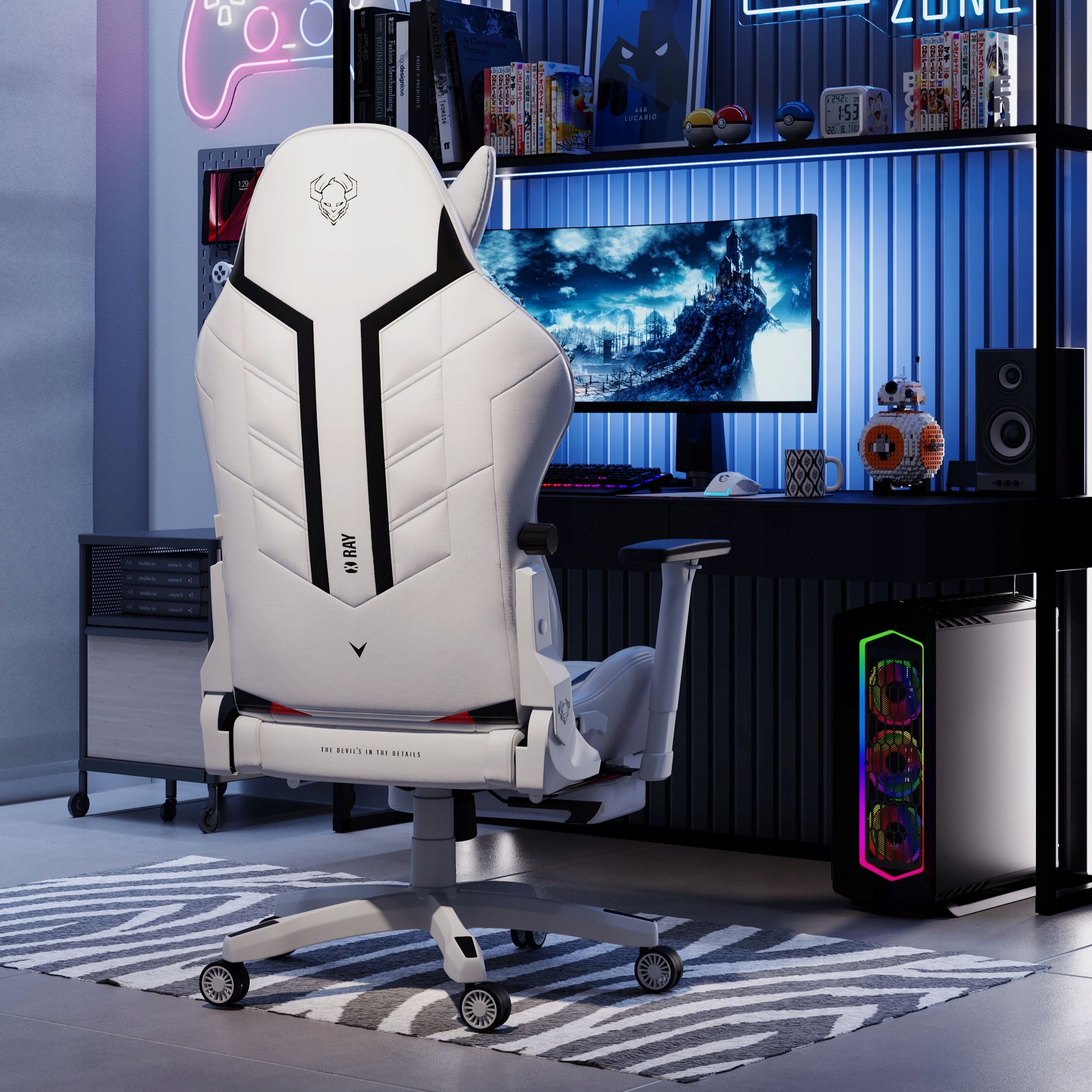 Gaming Chair Swivel PREMIUM DIABLO X-Ray 2.0 Normal Size: Black & White Packaging status original