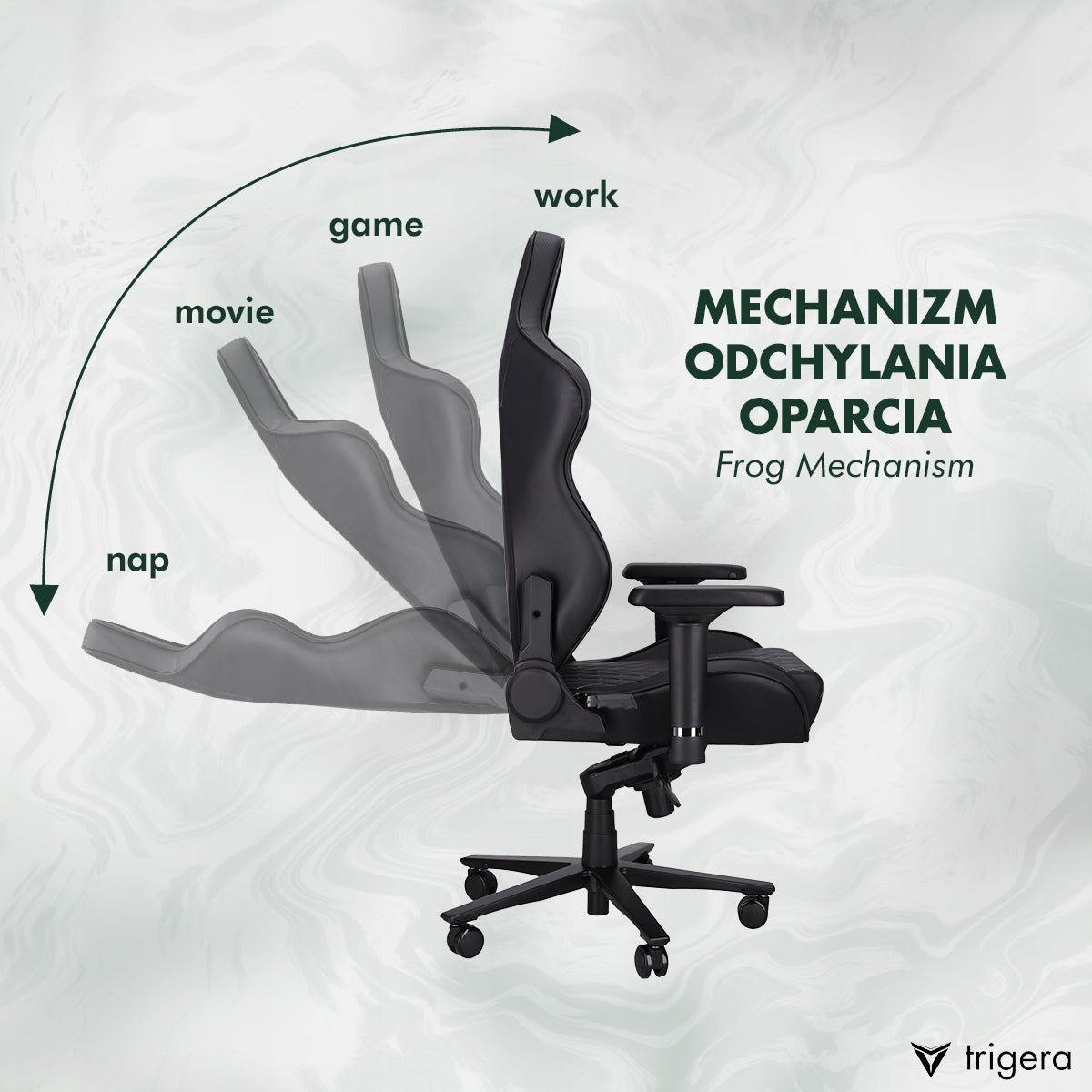 Gaming Chair Trigera One Black Leather Furniture height 137.5 cm