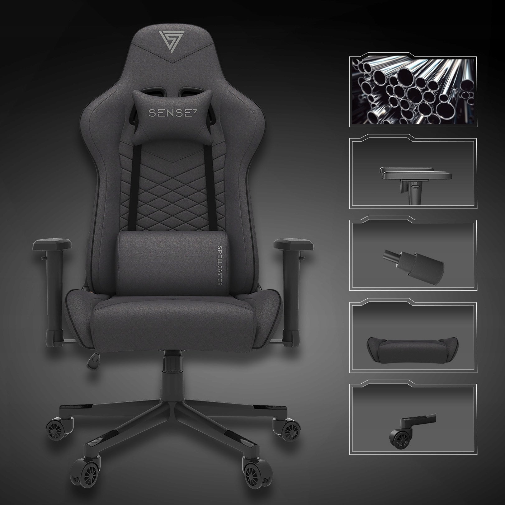Gaming Chair Up to 150kg Adjustable Swivel Bucket Material Sense7 Brand Sense7