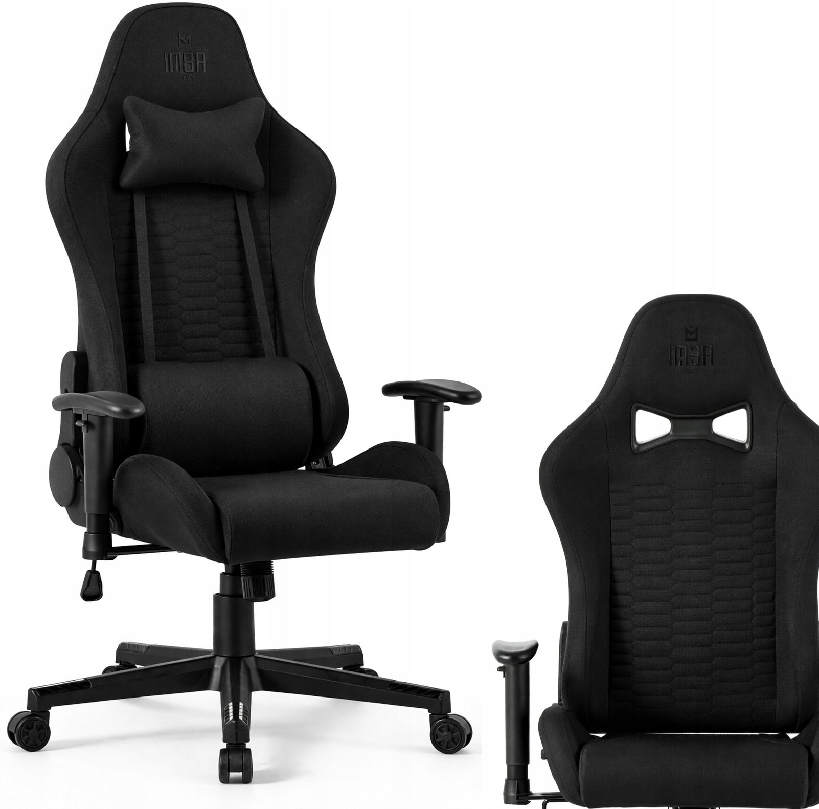 Gaming Chair for Player Office Chair Swivel Fabric Black