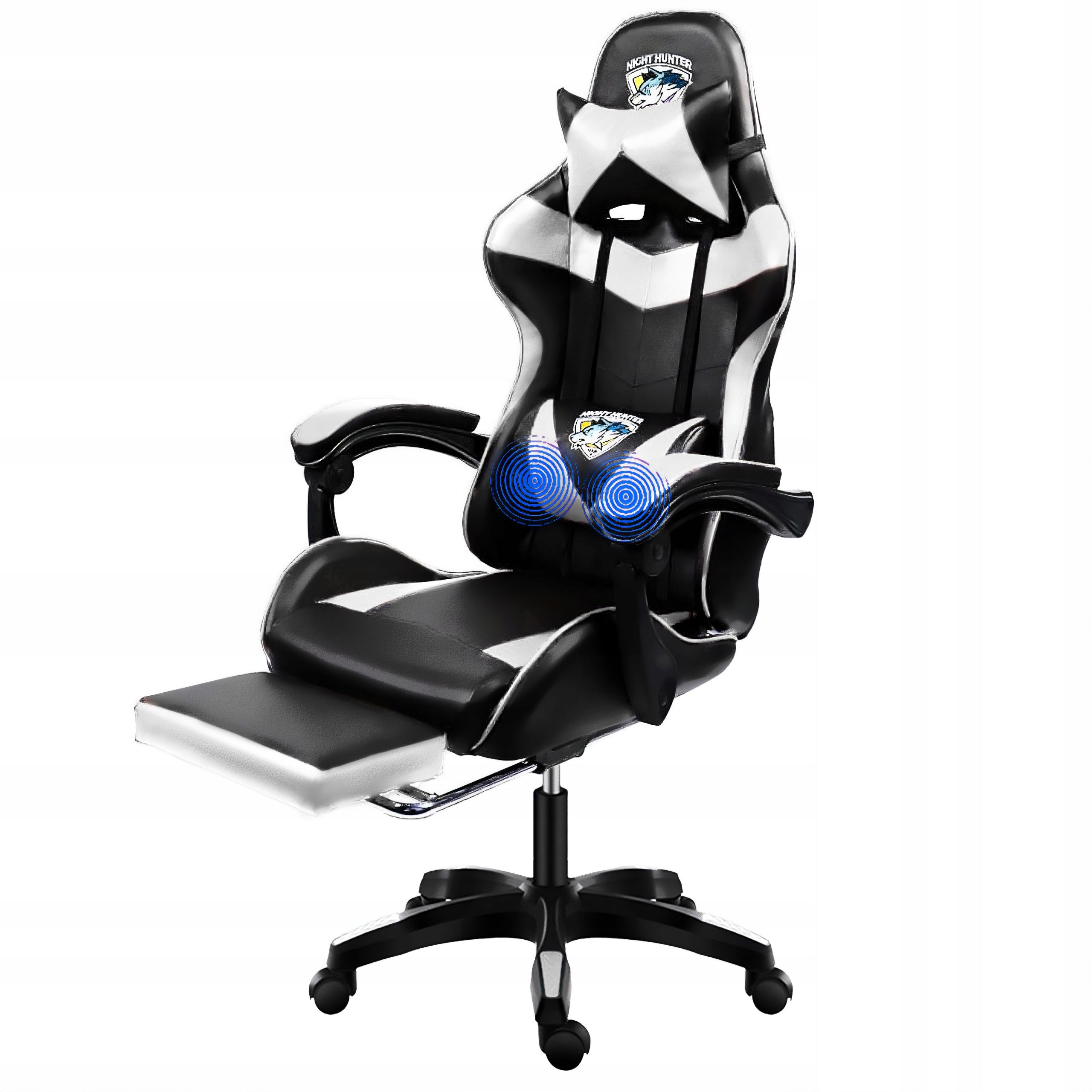 Gaming Chair with Back Massage Computer SWIVEL for Player + Footrest! Brand Cerlo