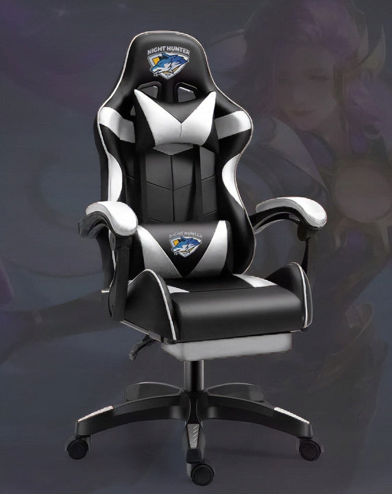 Gaming Chair with Back Massage Computer SWIVEL for Player + Footrest! Furniture height 124 cm