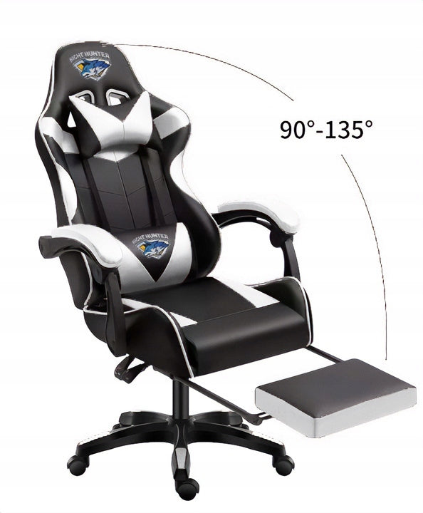 Gaming Chair with Back Massage Computer SWIVEL for Player + Footrest! Furniture width 63 cm