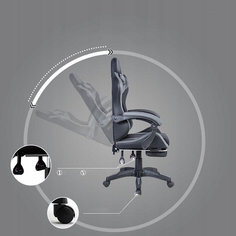 Gaming Chair with Eco-Leather Swivel For Player Bucket Comfortable Grey EAN (GTIN) 5905489745235