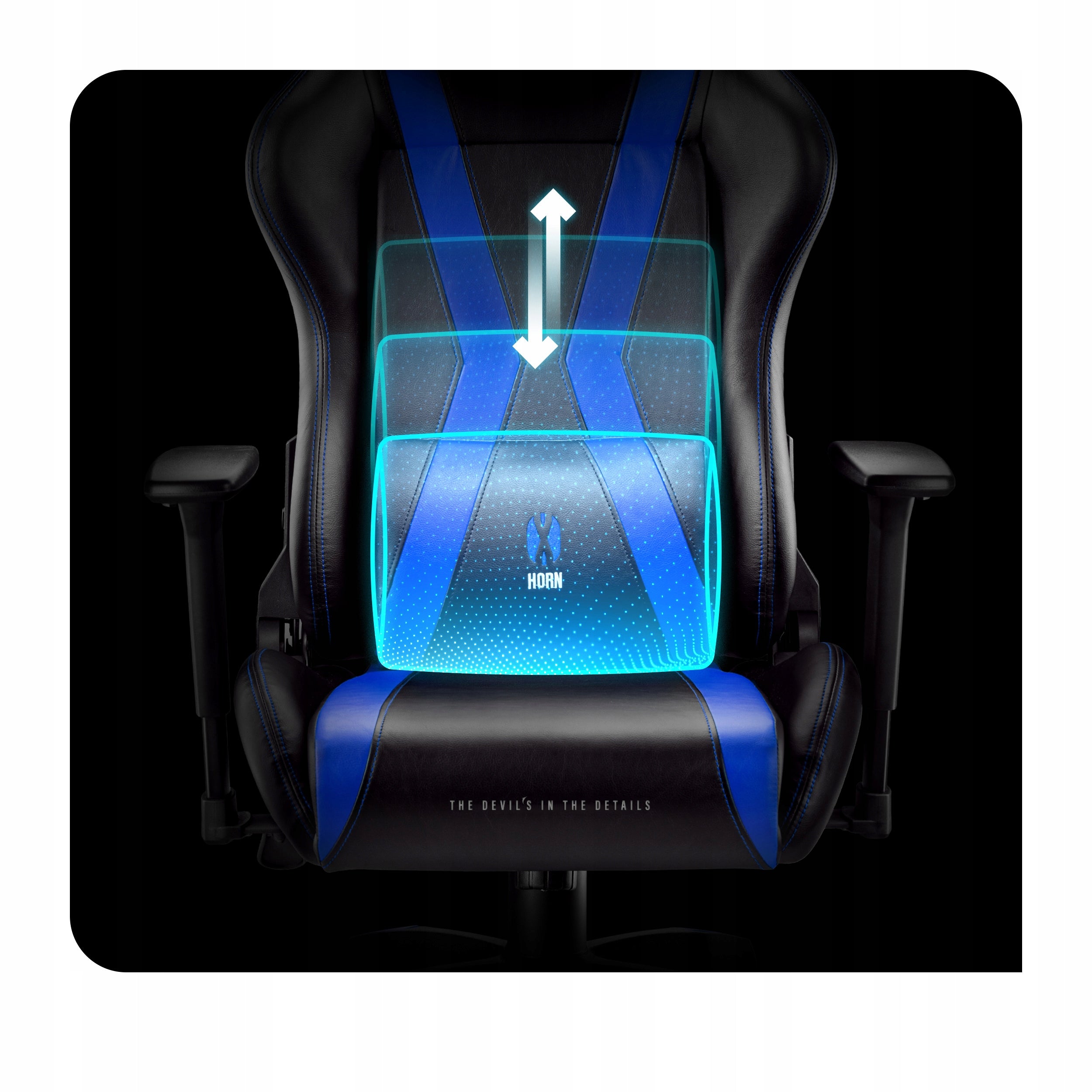 Gaming Chair with Eco-leather DIABLO X-Horn 2.0 Normal Size Black-blue Furniture depth 67 cm