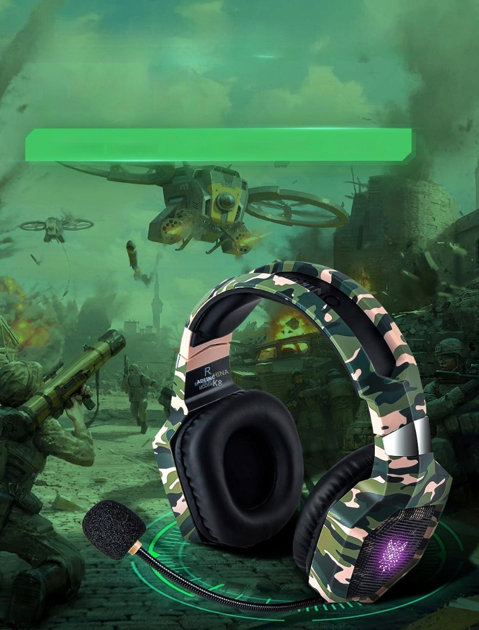 Gaming Headphones with Microphone,RGB Noise Cancelling,7.1 Surround,Green Manufacturer code ON-K8/GN
