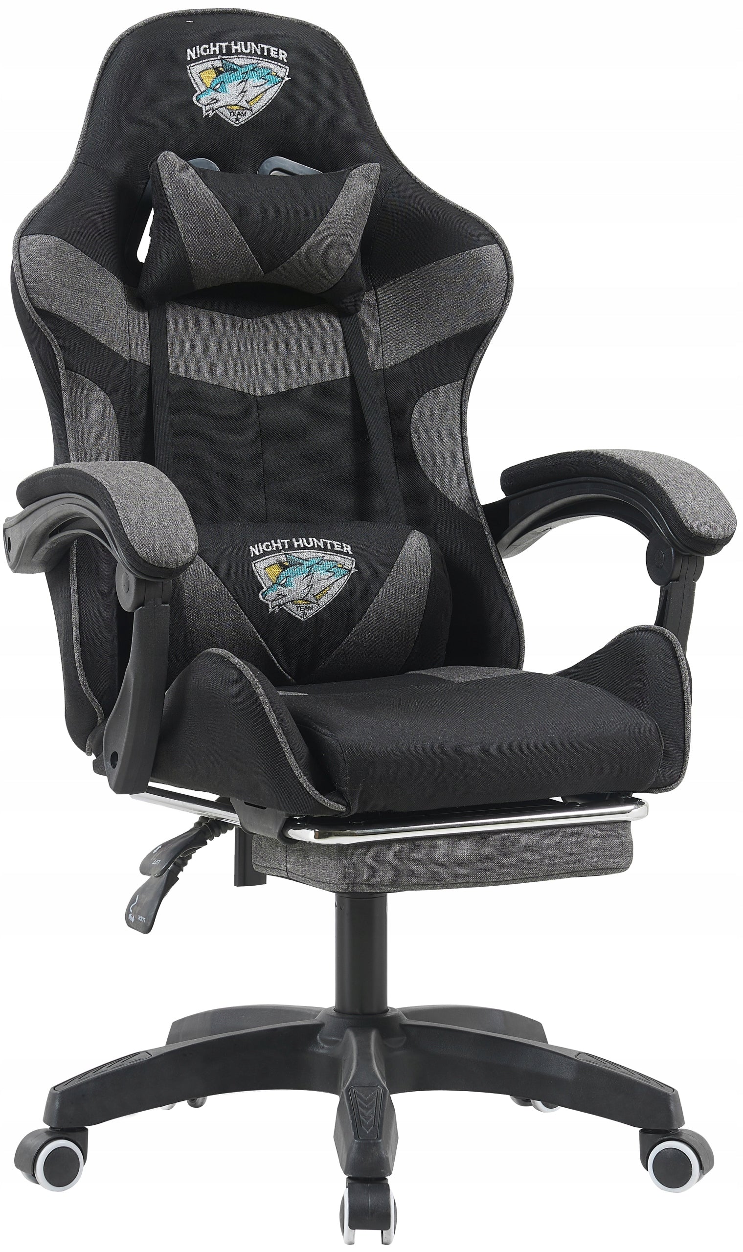 Gaming MASSAGE Chair FABRIC Swivel Player Chair Material FOOTREST Model FOX-11M CZARNO-SZARY B