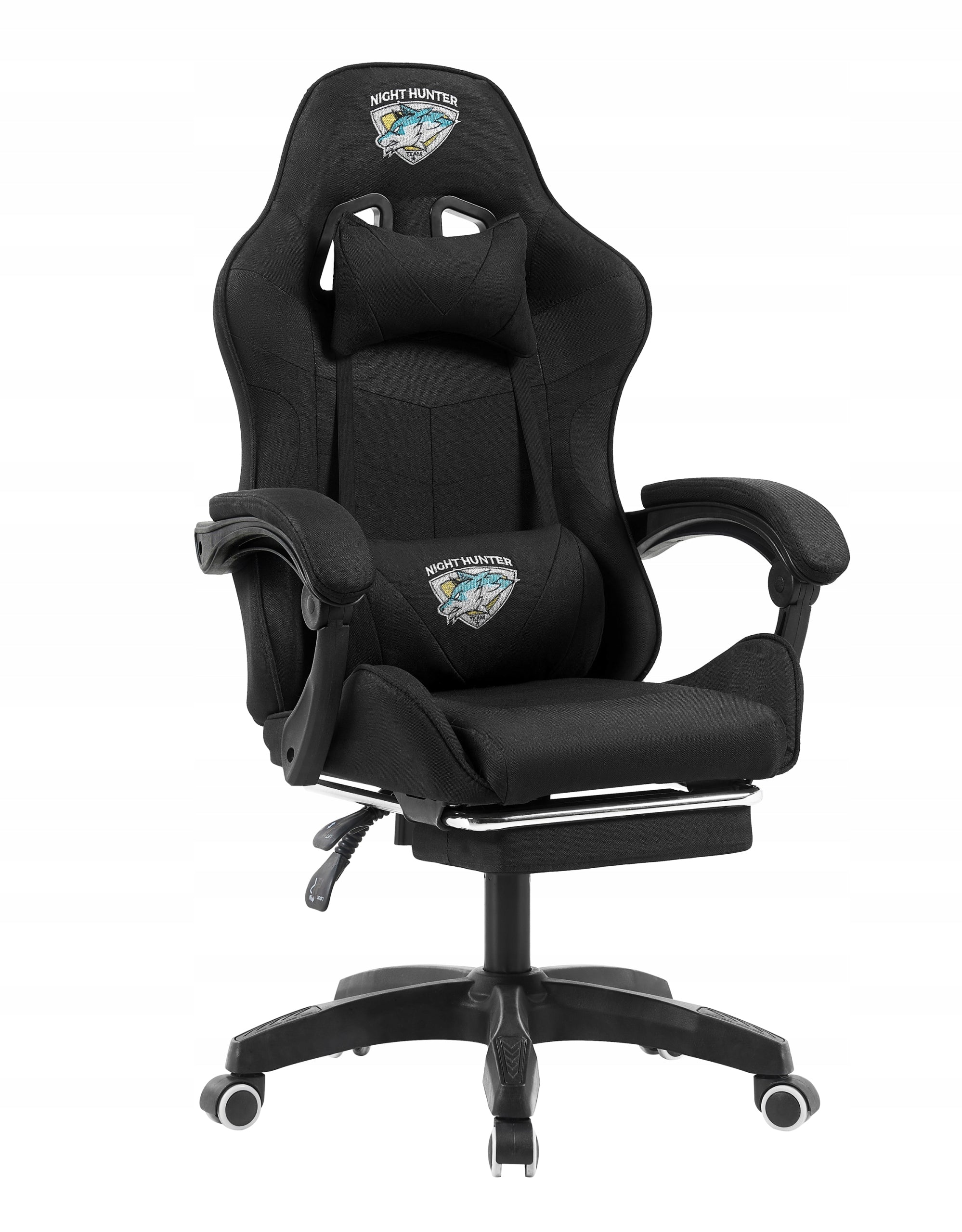Gaming MASSAGE Chair FABRIC Swivel Player Chair Material FOOTREST Model FOX-11M CZARNY B