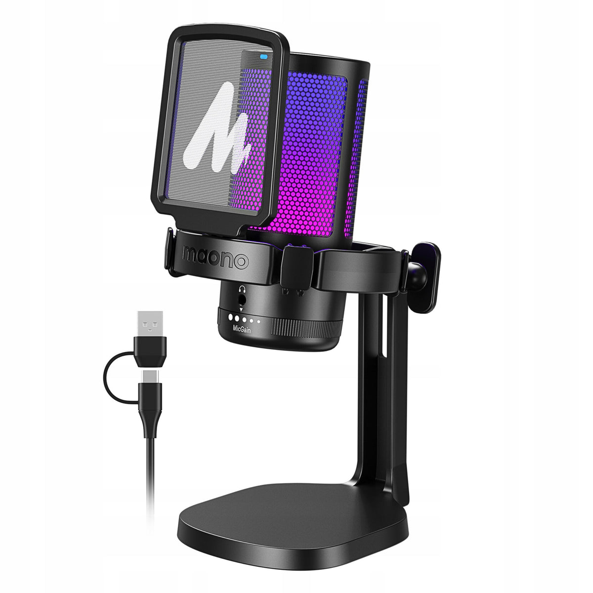 Gaming Microphone for Computer Maono DGM20 Studio USB Touch Panel Packaging status original