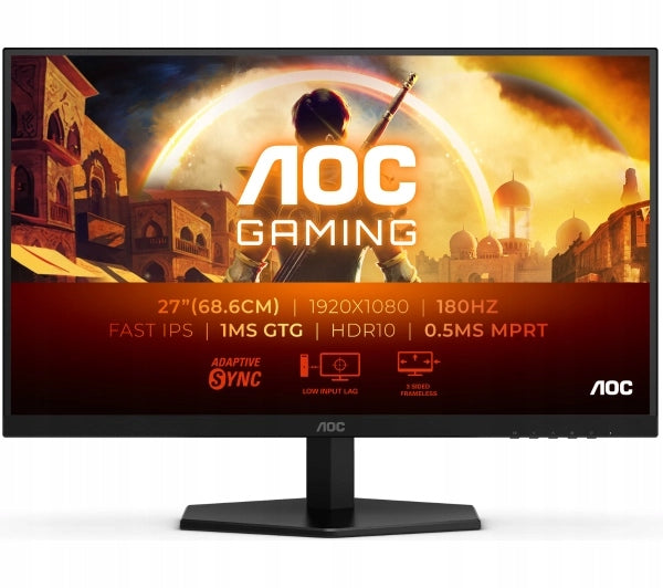 Gaming Monitor 27 Inches AOC 27G42E FHD Fast IPS 180Hz 0,5ms HDR10