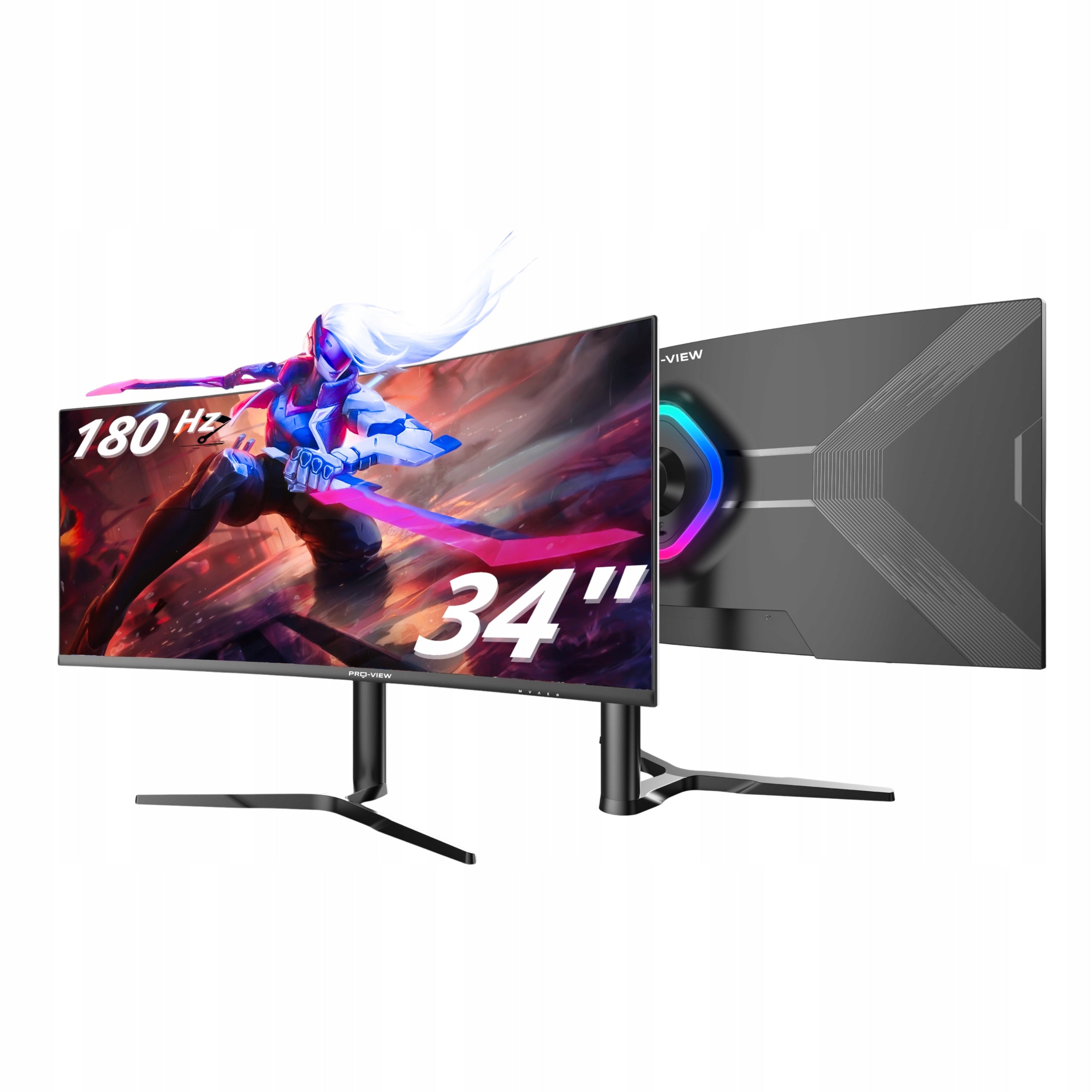 Gaming Monitor 34" Curved UWQHD 180Hz 3440x1440 VA 1ms RGB 99%sRGB