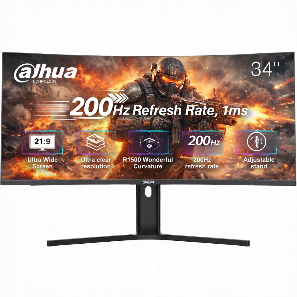 Gaming Monitor Curved DAHUA 34 Inch UWQHD VA 180HZ 200HZ 1MS HDR10