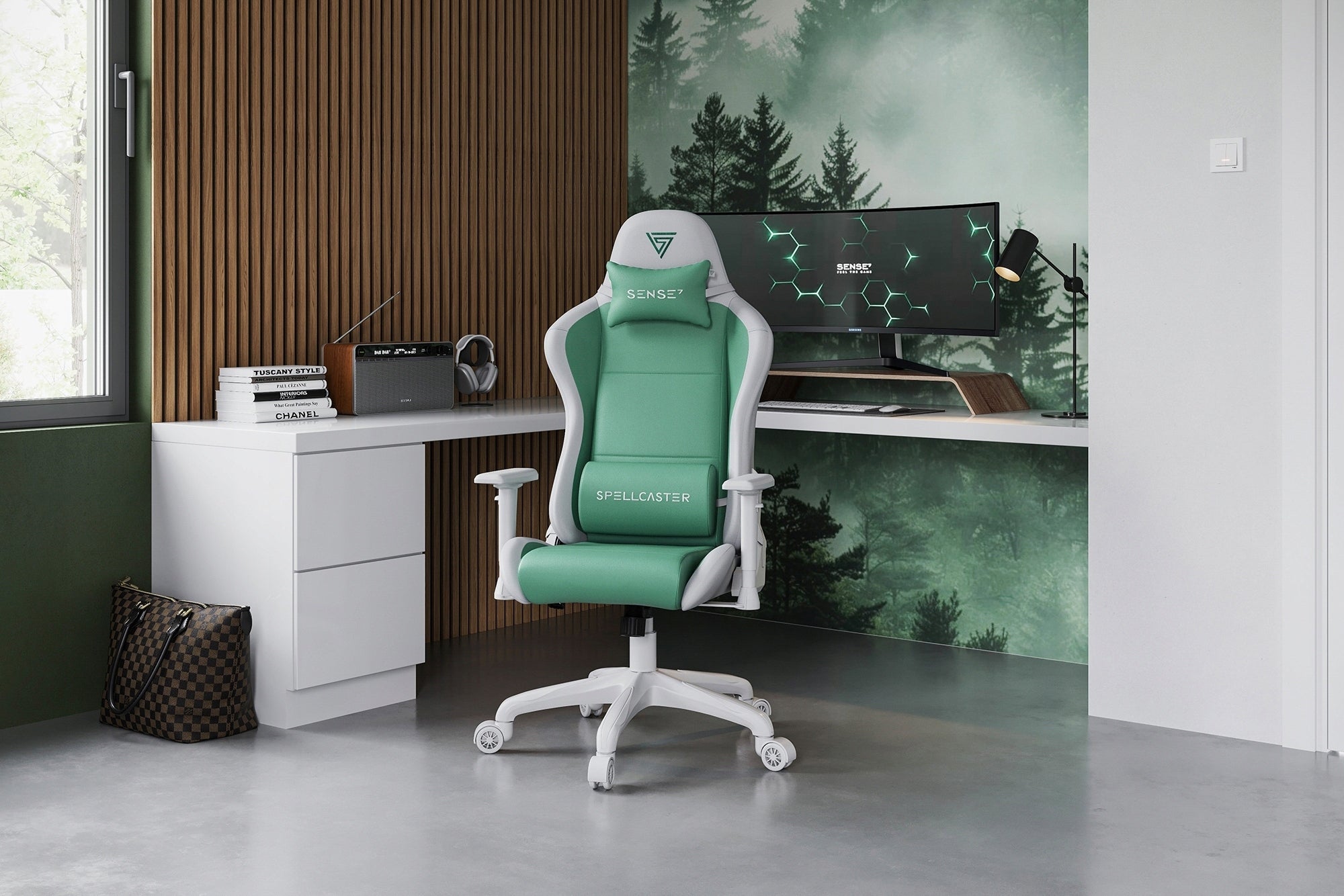 Gaming Office Chair Eco-leather Bucket Adjustable Sense7 Packaging status original