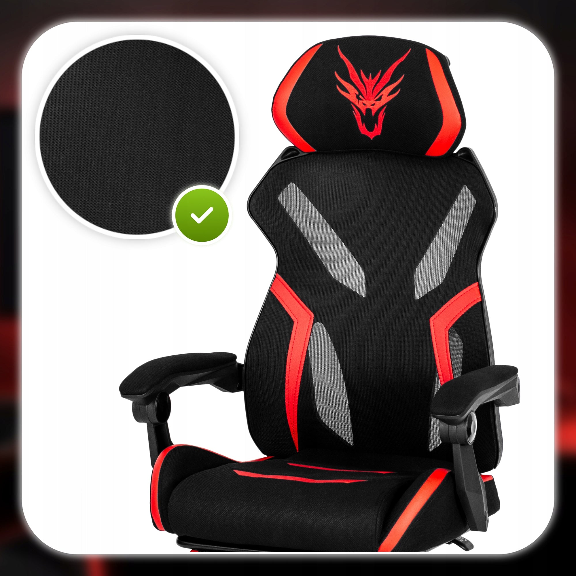 Gaming Swivel Chair with Footrest Youth Black Red MAXIMO Furniture height 128 cm