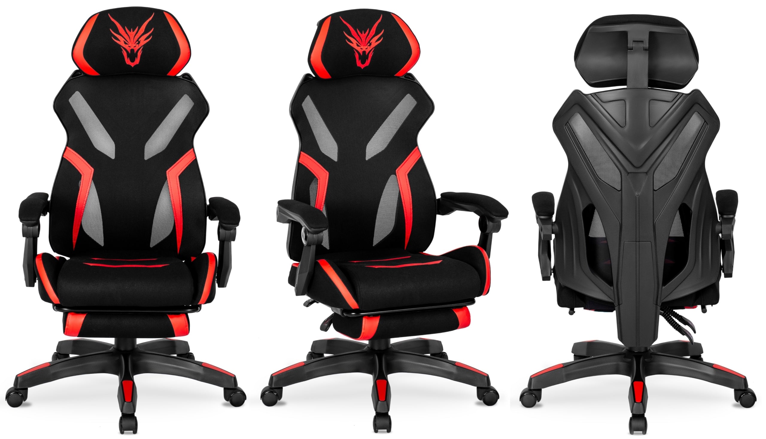 Gaming Swivel Chair with Footrest Youth Black Red MAXIMO Packaging status original