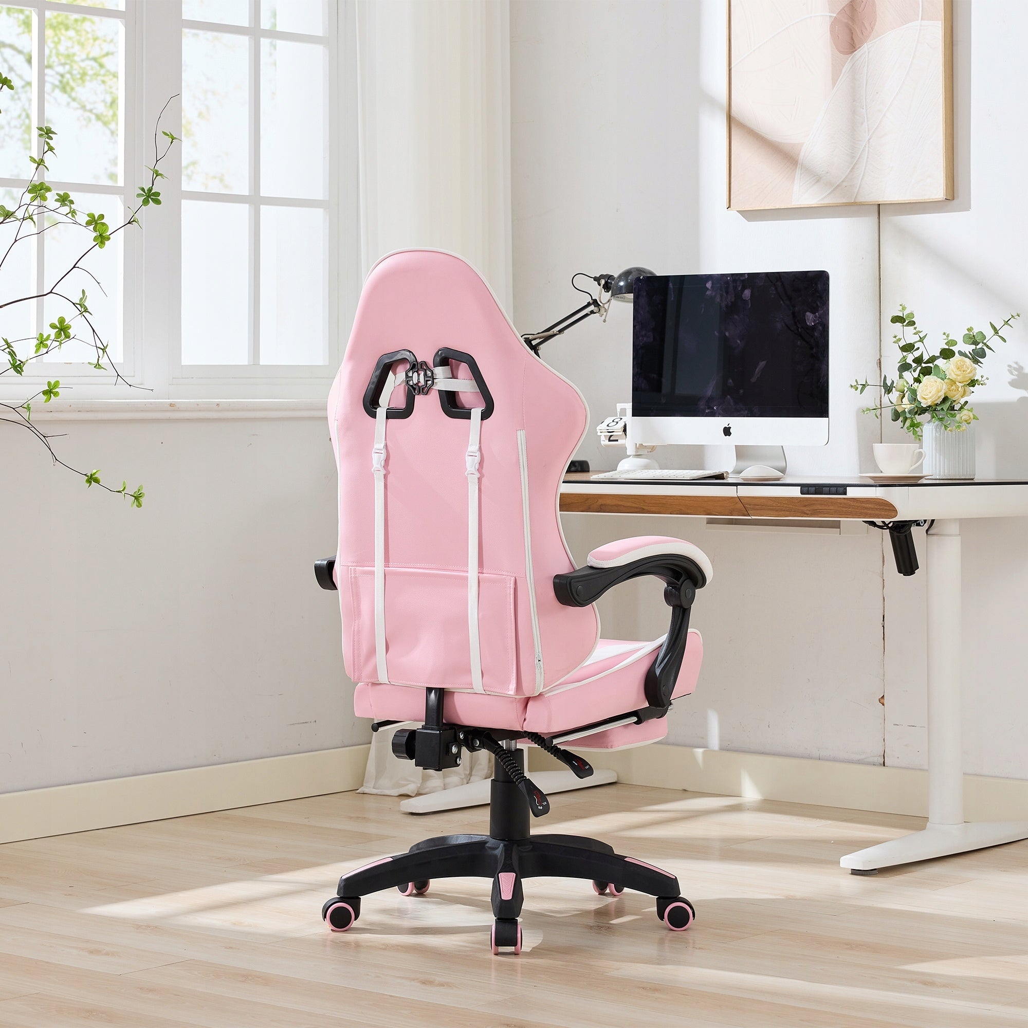 Gaming chair 360° leather adjustable white and pink office game Manufacturer code 9008918893210