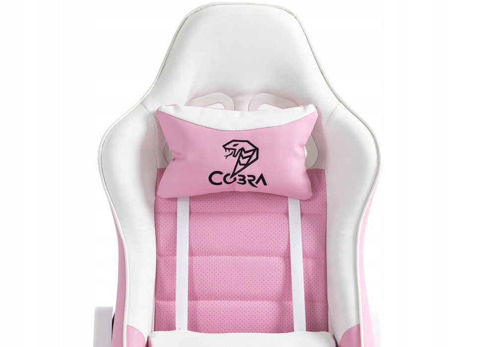 Gaming chair COBRA Rebel CR203 Pink and white Minimum seat height 40 cm