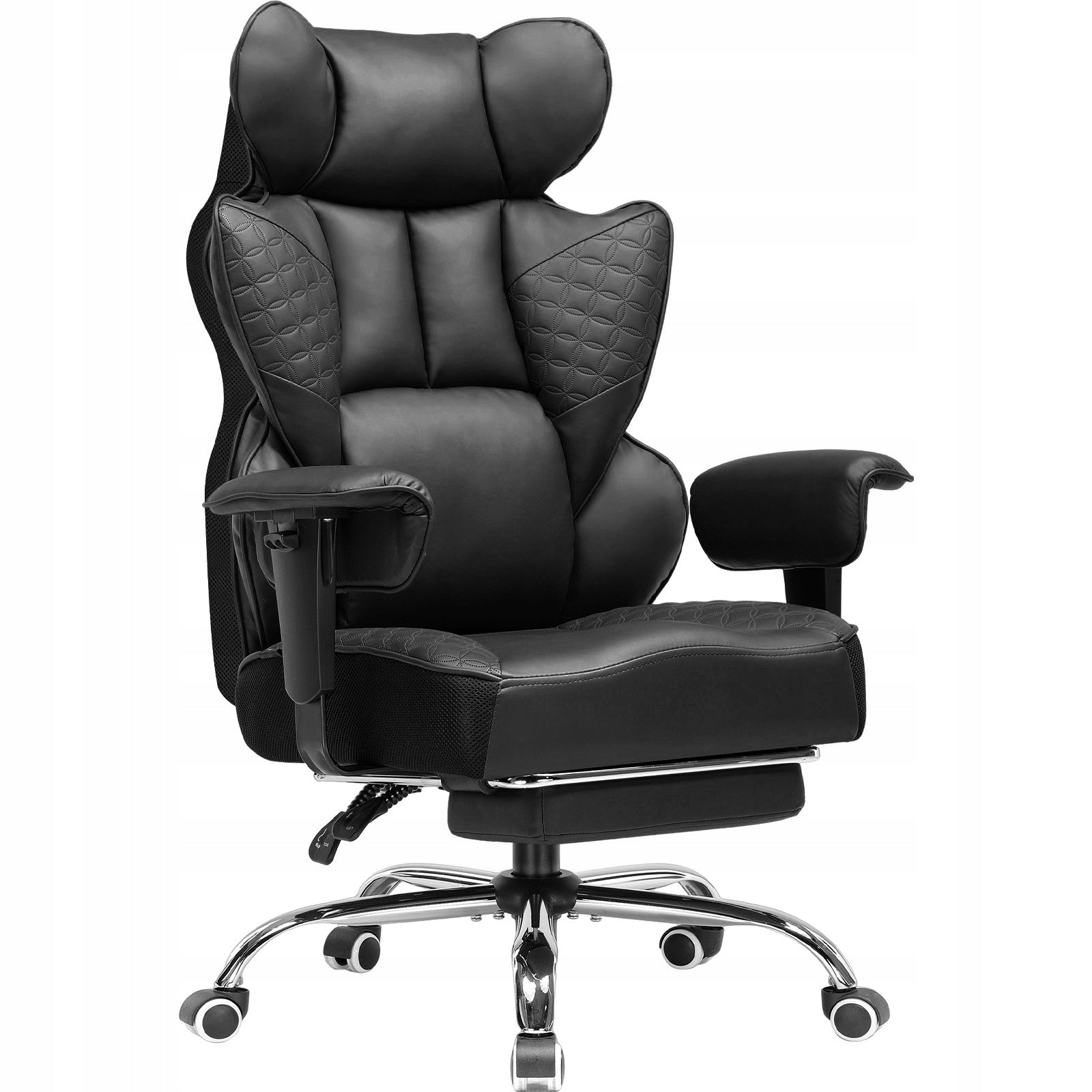 Gaming chair Comhoma Wide seat, spring-loaded faux leather support black Upholstery color black