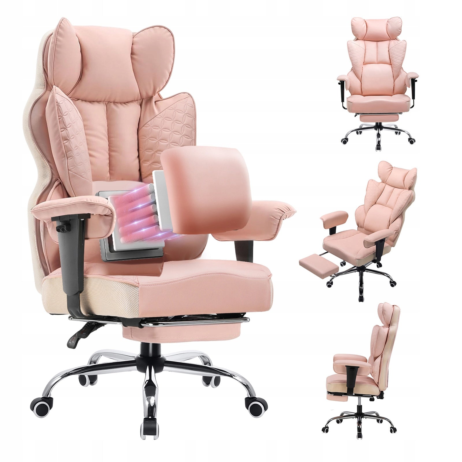 Gaming chair Comhoma Wide seat, spring-loaded faux leather support